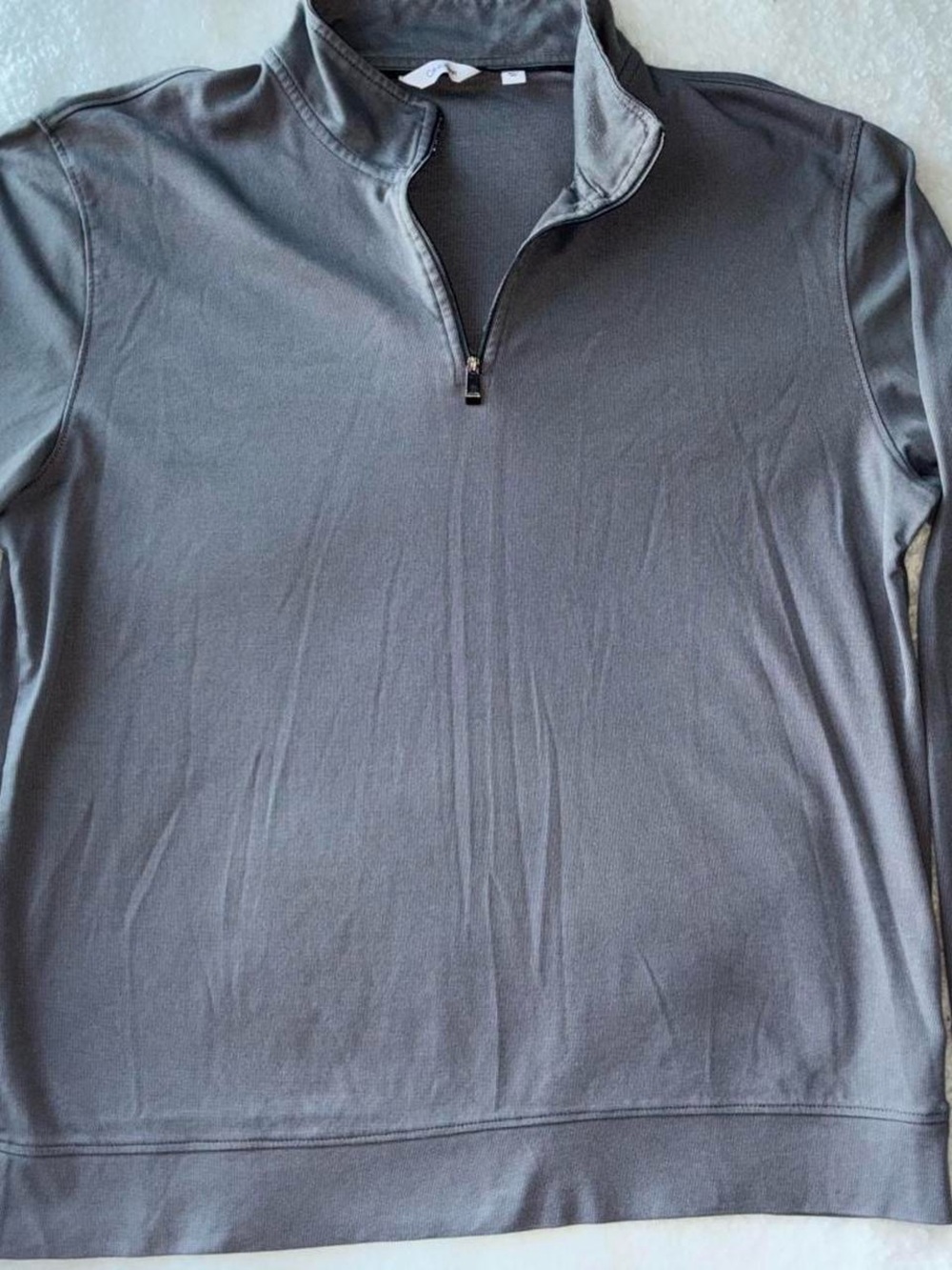 Calvin Klein Gray Textured Quarter-Zip Top